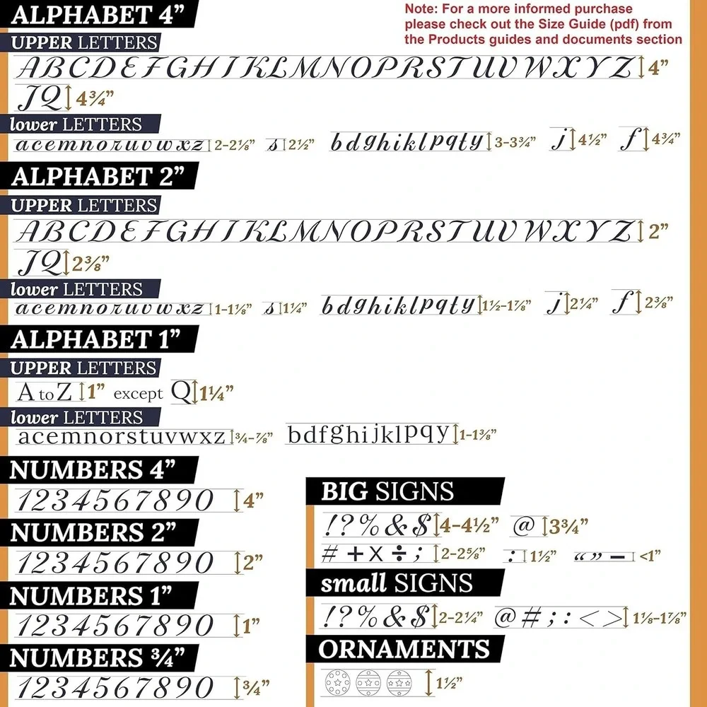 BIG KLAUSS Letter Stencils for Painting on Wood - Alphabet Stencils with Calligr